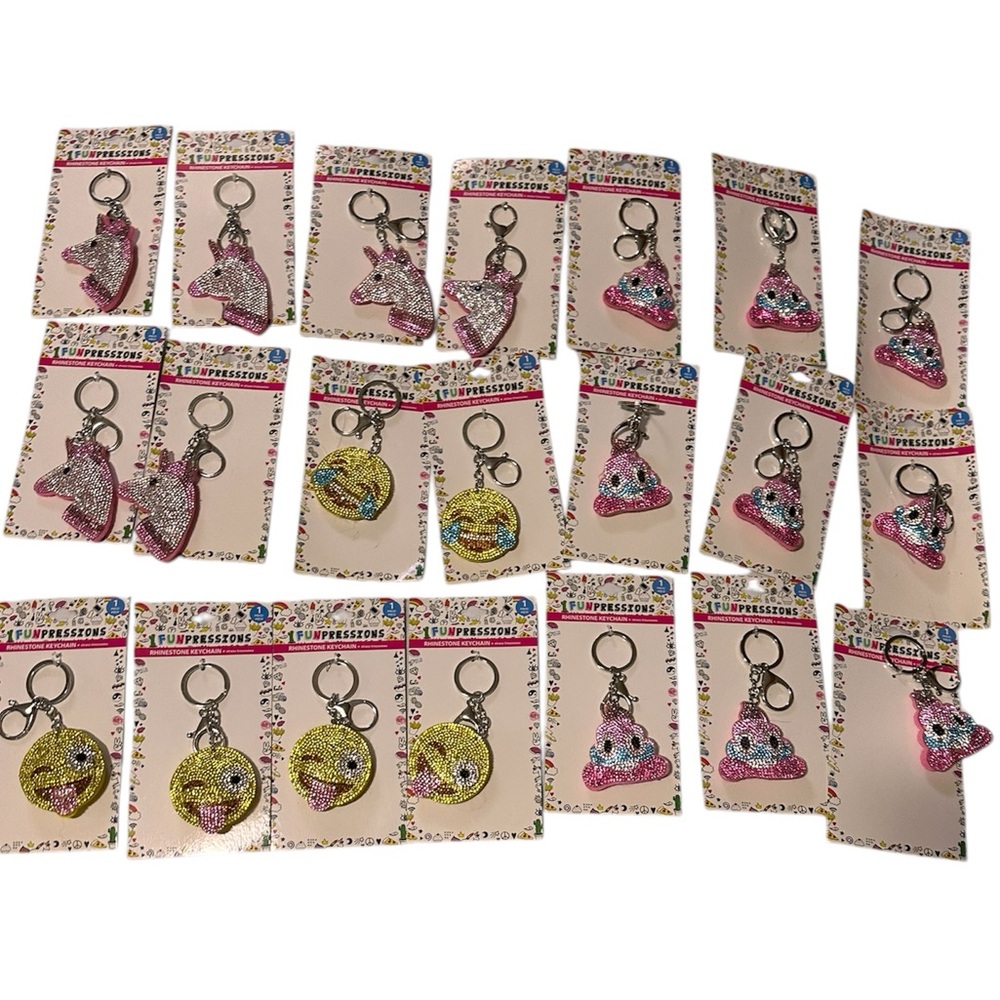Funpressions Rhinestone Blinged Keychain. All Brand New, Party Favors, Stuffers